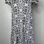 Banana Boat Women’s Dress Small Black White Floral Short Flutter Sleeve UPF 50 Photo 0