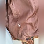 Leather Vintage VS2 Floral Print Brown Jacket, Size Medium Green Photo 2