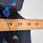 Ranna Gill Blue Bird Print Cap Sleeve Blouse Womens S Crochet Top Shirt Anthro Photo 5