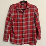Madewell  Lightweight Ex-Boyfriend Cherry Plaid Button Down Shirt Size Small Photo 0