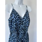 Banana Republic  Blue Leopard Wide Leg Cropped Jumpsuit Sz:  10 (b25) Vacay Mode Photo 3