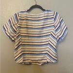 Coco Bianco ⭐️ striped linen blend button front crop top size XL Photo 5