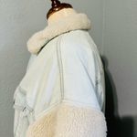 American Eagle Women Sherpa Sleeve Collared Denim Winter Jacket Sz S Photo 7