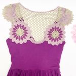 Modcloth Purple Floral Crochet-Accent Sweet Spirit Maxi Dress Bohemian Photo 5