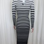 Milly NWT Women's Degrade Striped Bodycon Midi Sweater Dress Black & White Sz P Photo 4