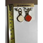 CFL *b3G1 New Coronet Reversible Earrings Gold‎ White Orange carded NWT Photo 2