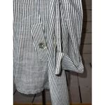 Jones New York Jones and Co New York NWT Jacket Medium Hooded‎ Linen Long sleeve Shirt Striped Photo 7
