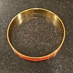 Trina Turk 💕💕 Enamel Bagle Bracelet ~ Orange and Pink Gold Plated One Size NWT Photo 3