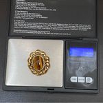 Vintage Unsigned Victorian Revival Tiger Eye Brooch Photo 8