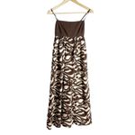 Abercrombie & Fitch  Tie Back Brown Babydoll Linen Maxi Dress Small Petite Photo 3