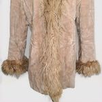 Mixit Vintage Y2K Tan Suede Penny Lane Coat Hippie Retro Boho Size Petite Large Photo 2