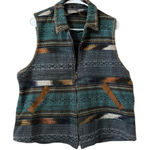 Ivy Women Aztec Vest Size Large Country Western Cowgirl Winter Colorful Holiday Photo 0