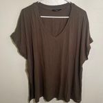 T Tahari V-Neck T-Shirt Olive Green Dolman Sleeve Photo 1