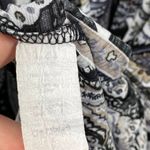 Dress Women Large Paisley Black White Cream Long Sleeve Artsy 3/4 Sleeve Artsy Photo 5