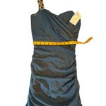 Cachet Blue Glitter Jeweled One Shoulder Dress Photo 6
