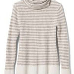 Banana Republic Banana Republic Wool Alpaca Blend Taupe Striped Turtleneck Sweater XS Photo 0
