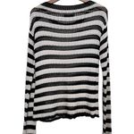 Alice + Olivia striped scope neck black white knit sweater sz S Photo 1