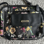 MultiSac Beautiful Black Floral Print Multi Sac Crossbody Purse Bag So Many Pockets! Photo 0