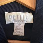 Vintage black wool floral embroidery long sleeve button sheath sweater dress Photo 5