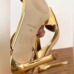 Nine West  Golden Itzel dress mirrored heel sandals size 8 Photo 6