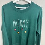 Rae Dunn  Merry Holiday Christmas Sweater Green Size Medium Photo 10