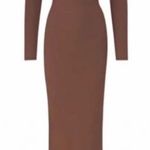 SKIMS  Soft Lounge Long Sleeve Maxi Dress Brown Sz S Photo 1