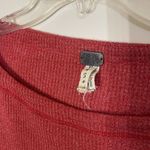 Free People  we the free waffle knit red balloon sleeve top size Small Photo 2