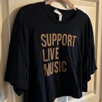 Bella Canvas  Support Live Music Women’s Cropped Printed Graphic T-Shirt Size Med Photo 4