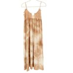 ZARA NWT  Womens Boho Vacation Embroidered Knit Tie Dye Maxi Dress‎ Size S Beige Photo 3