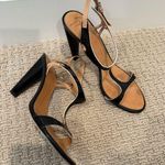 Giuseppe Zanotti GIUSEPPE ZANOTTI Black Patent and Tan Leather T Strap Sandals size 8 Photo 4
