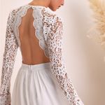 Lulus  Awaken My Love White Long Sleeve Lace Maxi Dress Photo 2