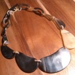 Natural Brown and Black Genuine Buffalo Horn Necklace Photo 1