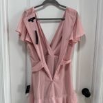Lulus  Sweet Like You NWT size Large Blush Pink Ruffled‎ Mini Dress Short Sleeve Photo 12