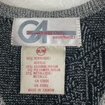 Vintage 90s Women's Silver Metallic Knit Tank Top Black Star Print Size M Goth Size M Photo 2