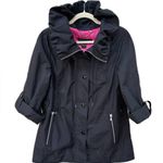 Marc by Marc Jacobs Marc by Marc Jakobs Black Rain Coat Lightweight Jacket Pink Lining Zip & Button Photo 0