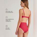 Quince NWT Berry Hot Pink Italian v-neck bikini top Sz L Photo 2