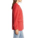 Something Navy | XXS | Bouclé Fitted Gold Button Front Jewel Neck Blazer Jacket Photo 1