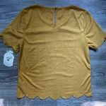 Altar'd State NEW Atar’d State Faux Suede Mustard Yellow Short Sleeve Top Size S Photo 1