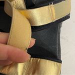 Skechers Platform Sandals Cloud9 Matte Gold Black Adjustable Straps Photo 7