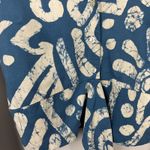 Haute Hippie Blue White Abstract Batik Print Tie Front Linen Rayon Shirt Top S Photo 1