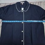 J.Crew  End-on-end‎ cotton long-sleeve pajama Top Navy S NWT Photo 5