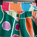 CHRISTIAN SIRIANO New York Colorful Linen Pants Size SMALL Abstract Print Green Photo 4