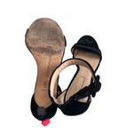 Antonio Melani Black Velvet Ankle Strap Kitten Heels Sandals Size 6 Photo 4