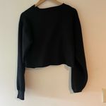 New York Cropped Embroidered Crewneck Black Photo 2