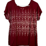 Lucky Brand  Cherry Red White Short Sleeve Shirt Size XL EUC #5883 Photo 0