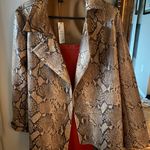 Belted Snakeskin Leather Jacket Multiple Size M Photo 2