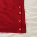 Carol Little sport szL red LS sweatshirt dress pockets buttons at bottom EUC Size L Photo 7