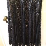 Cache Black Lace Sequined Pleated Bottom Gown Fully lined sz sm Photo 7