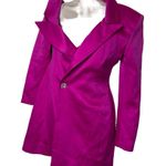 House Of CB MYA HOT PINK SATIN OFF SHOULDER BLAZER DRESS sz S Photo 0