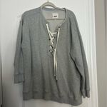 Aerie  Lace Up Oversized Crew Sweatshirt Photo 1